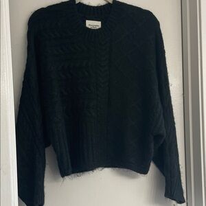 Cable Knit Black Sweater